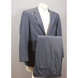 Jos a Bank 2 Piece Suit Mens  Blue 2 Btn Wool 41R Pleated Fronts 35" Waist